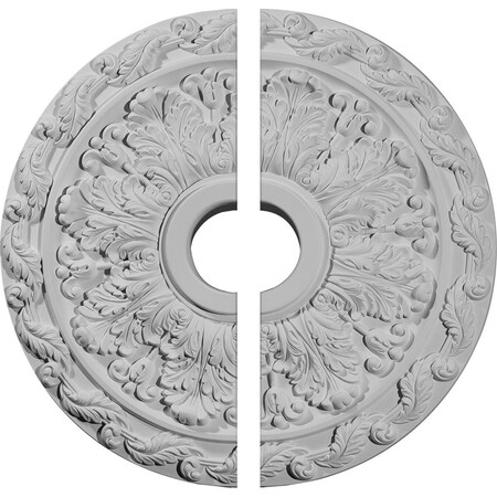Ekena Millwork Spring Leaf Clng Medallion, Two Piece (Fits Canopies up to 5 5/8"), 19 7/8"OD x 3 5/8"ID x 1 1/4"P CM19SP2